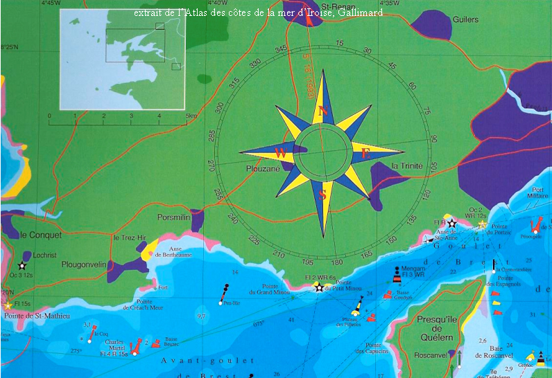 Cartographie du Goulet de Brest à la pointe St Mathieu